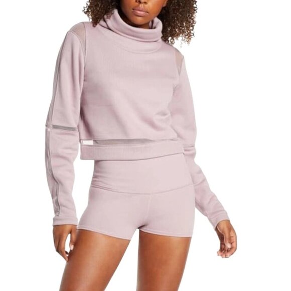 ALO Yoga Tops - ALO Yoga Advance Mesh Inset Fleece Crop Sweatshirt Womens Size S Athleisure Gym